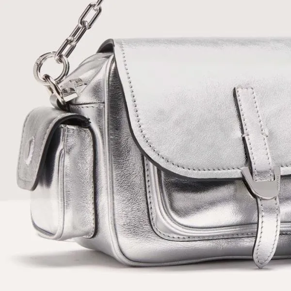 Coccinelle Campus Smooth Metal Mini Silver Women Coccinelle Mini Bags Coccinelle Campus Smooth Metal Mini Silver Women Coccinelle Mini Bags