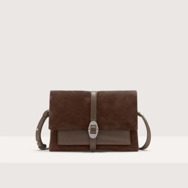 Coccinelle Dorian Suede Small Fondant Brown Women Coccinelle Shoulder Bags