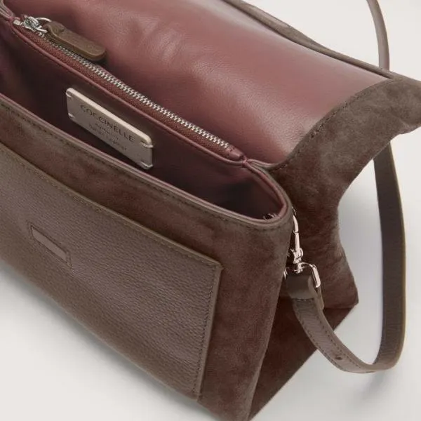 Coccinelle Dorian Suede Small Fondant Brown Women Coccinelle Shoulder Bags
