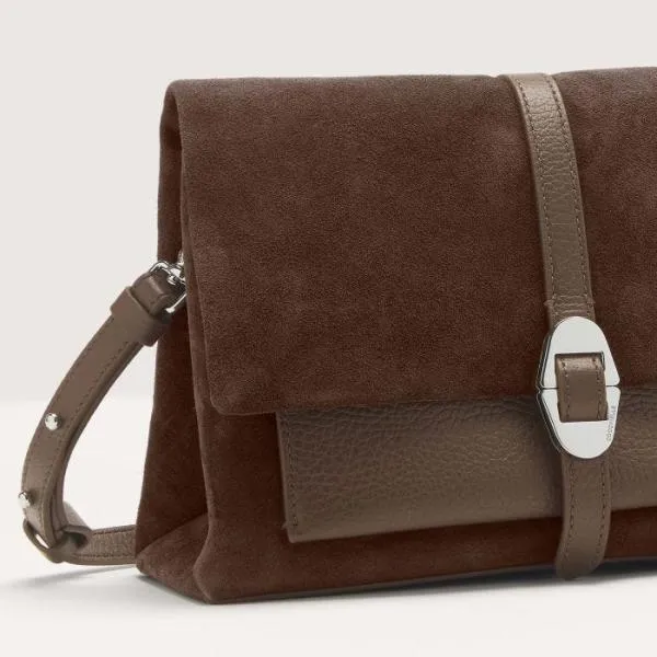 Coccinelle Dorian Suede Small Fondant Brown Women Coccinelle Shoulder Bags