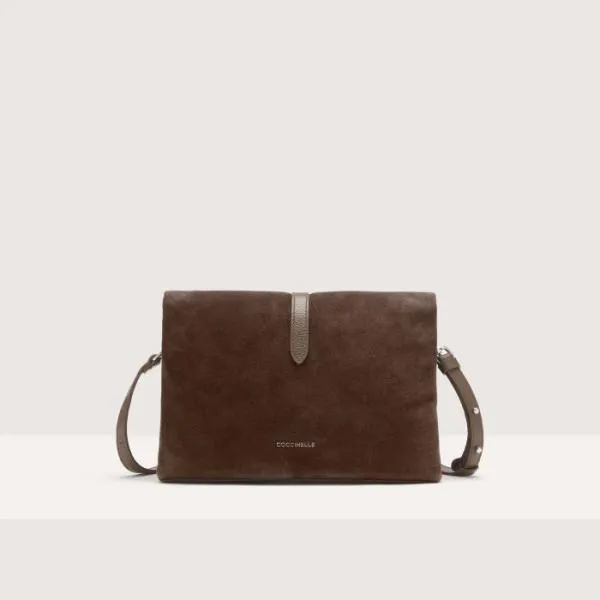 Coccinelle Dorian Suede Small Fondant Brown Women Coccinelle Shoulder Bags