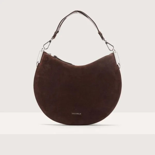 Coccinelle Sunup Suede Medium Fondbrofonbr Women Coccinelle Shoulder Bags