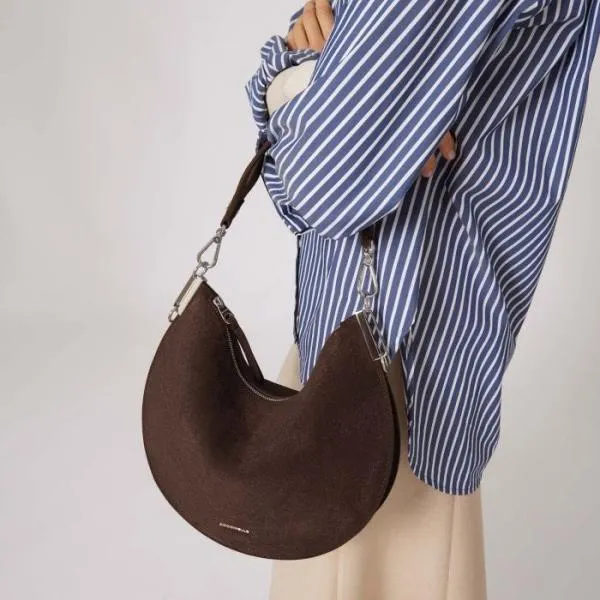 Coccinelle Sunup Suede Medium Fondbrofonbr Women Coccinelle Shoulder Bags