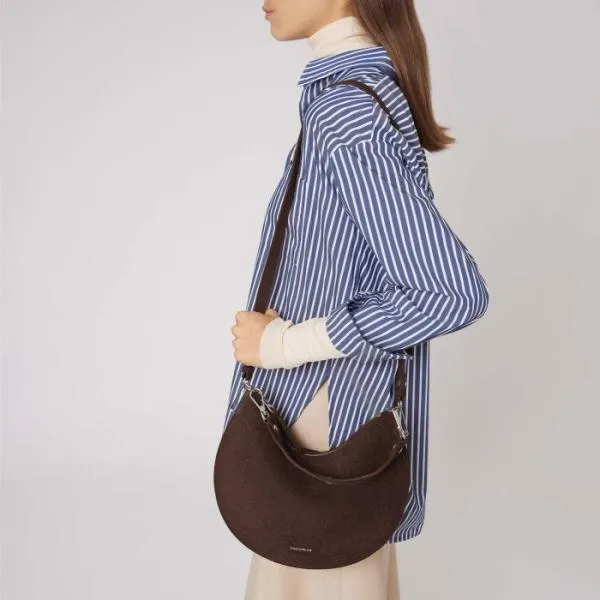 Coccinelle Sunup Suede Medium Fondbrofonbr Women Coccinelle Shoulder Bags