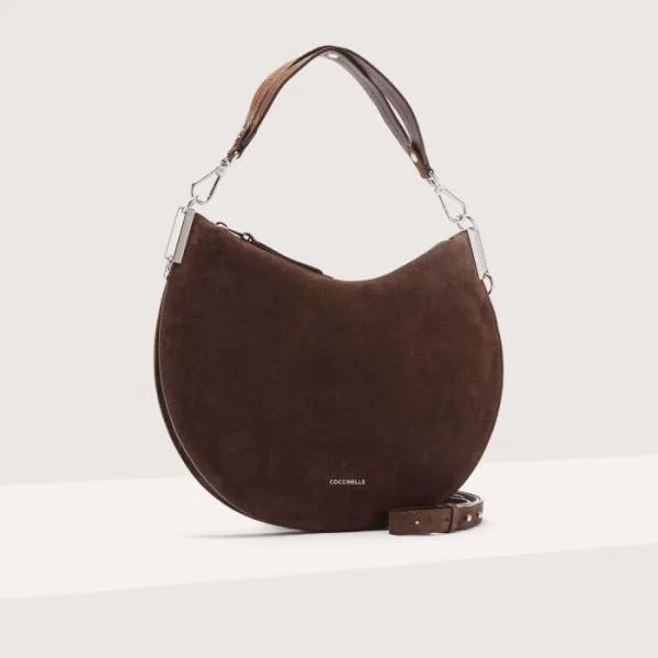 Coccinelle Sunup Suede Medium Fondbrofonbr Women Coccinelle Shoulder Bags