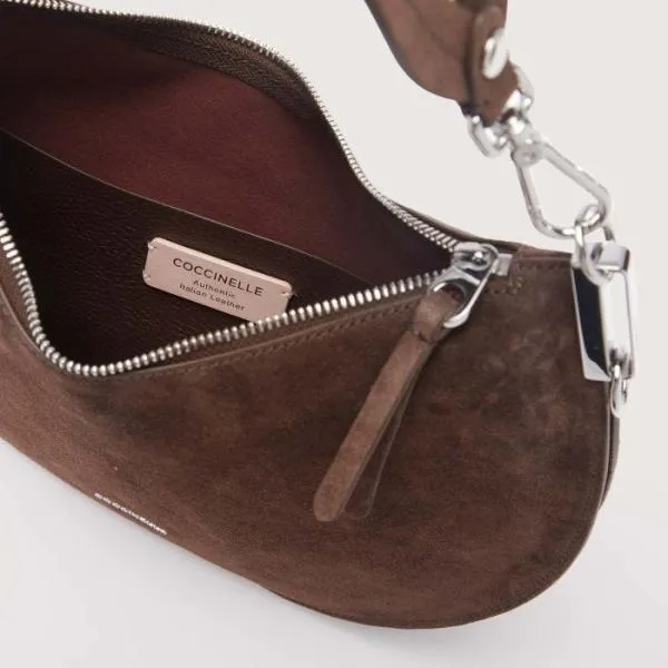 Coccinelle Sunup Suede Medium Fondbrofonbr Women Coccinelle Shoulder Bags