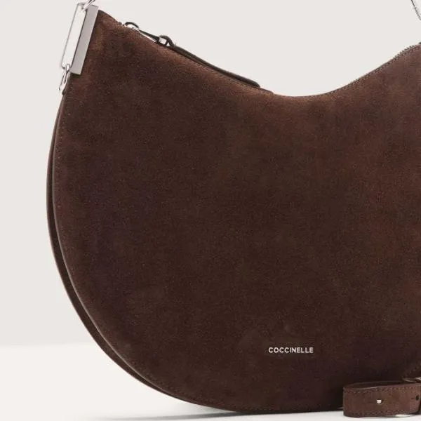 Coccinelle Sunup Suede Medium Fondbrofonbr Women Coccinelle Shoulder Bags