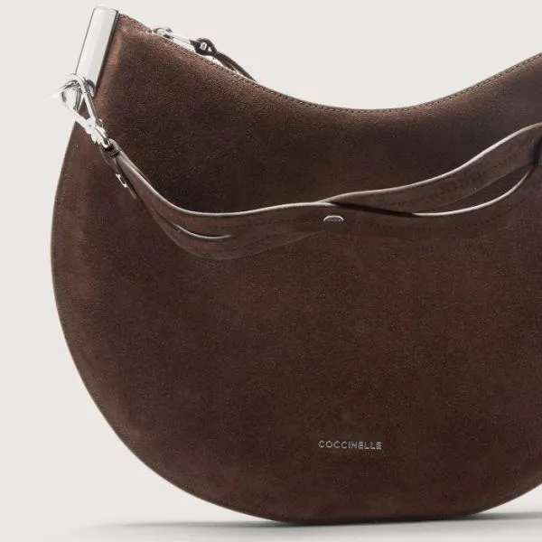 Coccinelle Sunup Suede Medium Fondbrofonbr Women Coccinelle Shoulder Bags
