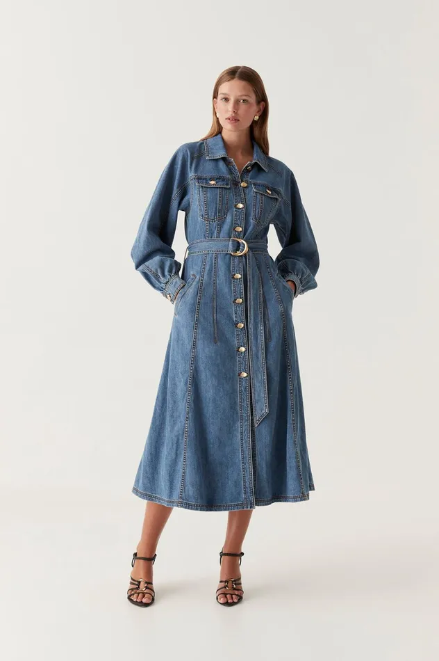 Colorado Denim Midi Dress 90039s Wash Women Aje Denim