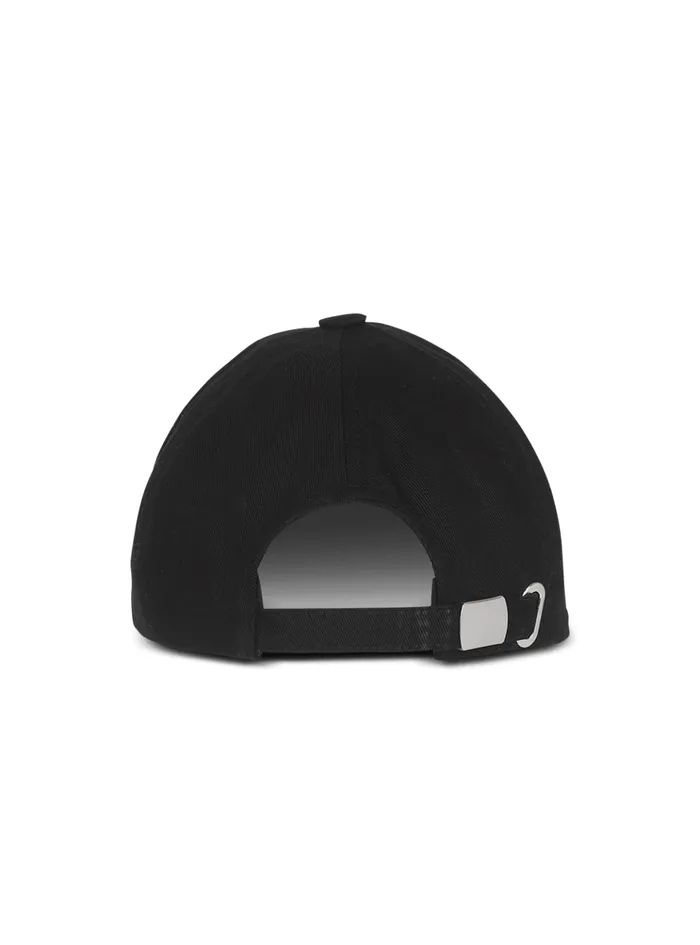 Cotton Cap With Paris Embroidery Black Men Balmain Hats And Caps