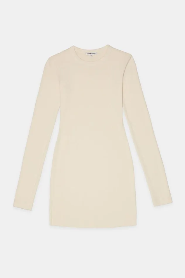 COTTON CITIZEN DRESSES Verona Crew Mini Dress Bone 8211 Women
