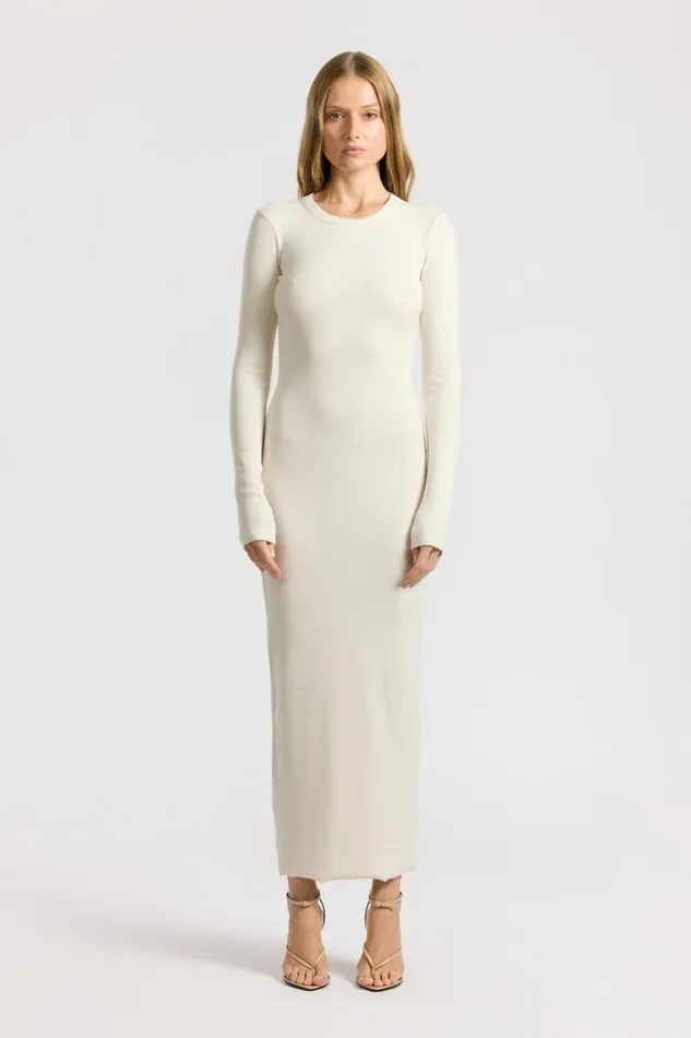 COTTON CITIZEN DRESSES Verona Crewneck Maxi Dress Bone 8211 Women