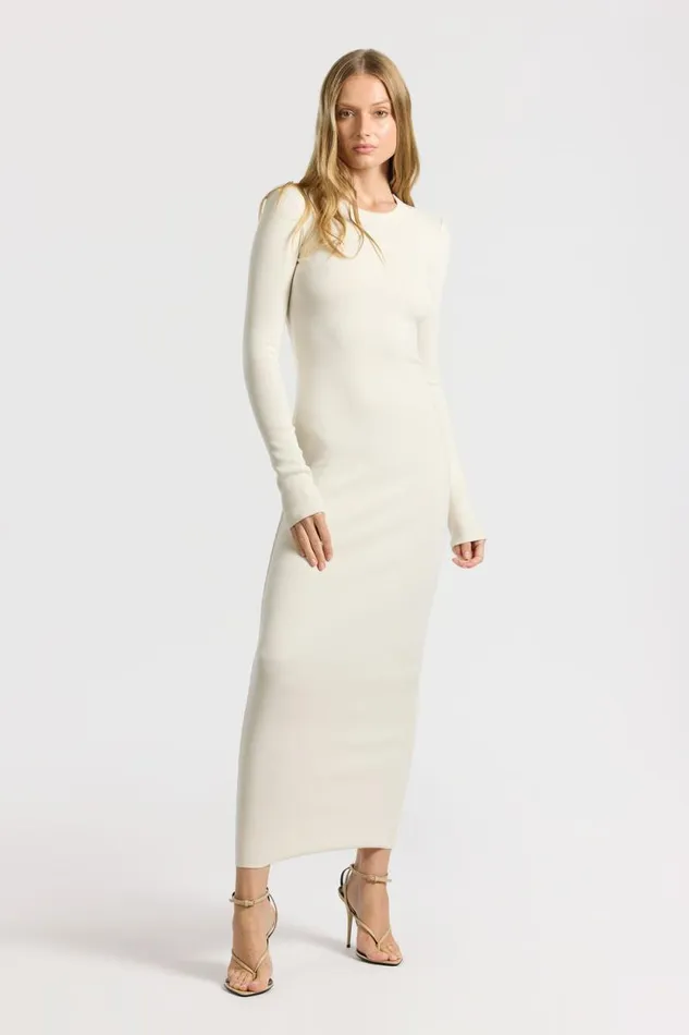 COTTON CITIZEN DRESSES Verona Crewneck Maxi Dress Bone 8211 Women