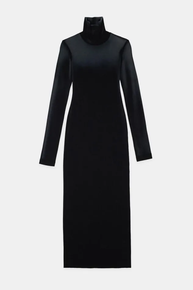 COTTON CITIZEN DRESSES Verona Turtleneck Maxi Dress Black Cast 8211 Women