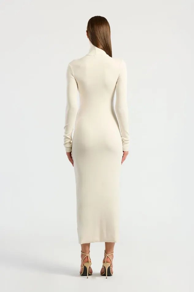 COTTON CITIZEN DRESSES Verona Turtleneck Maxi Dress Bone 8211 Women