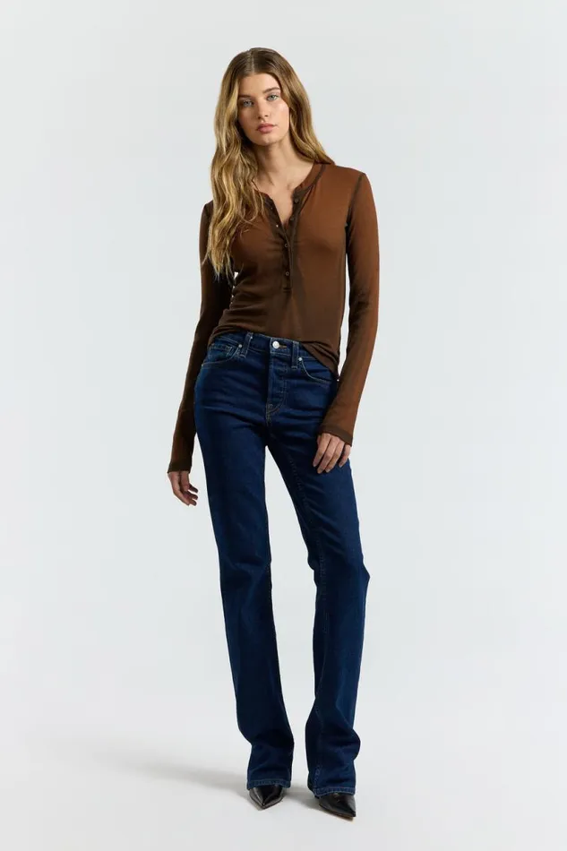 COTTON CITIZEN SHIRTS Verona Henley Chestnut Cast 8211 Women