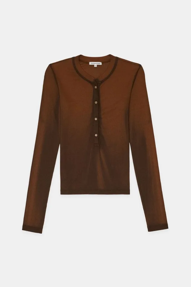 COTTON CITIZEN SHIRTS Verona Henley Chestnut Cast 8211 Women