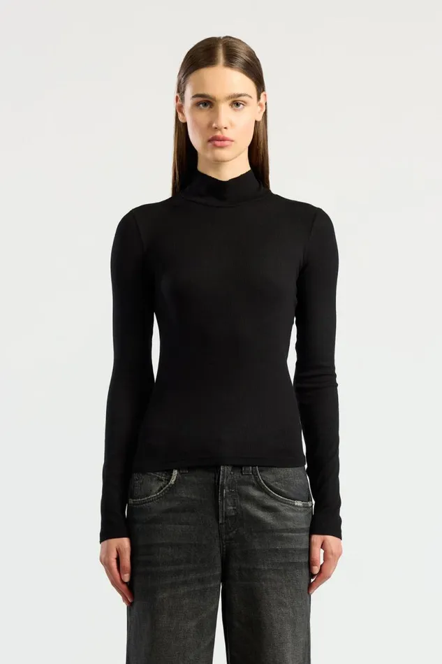 COTTON CITIZEN SHIRTS Verona Turtleneck Jet Black 8211 Women