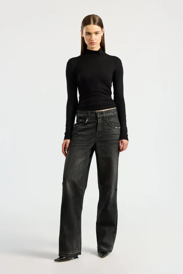 COTTON CITIZEN SHIRTS Verona Turtleneck Jet Black 8211 Women