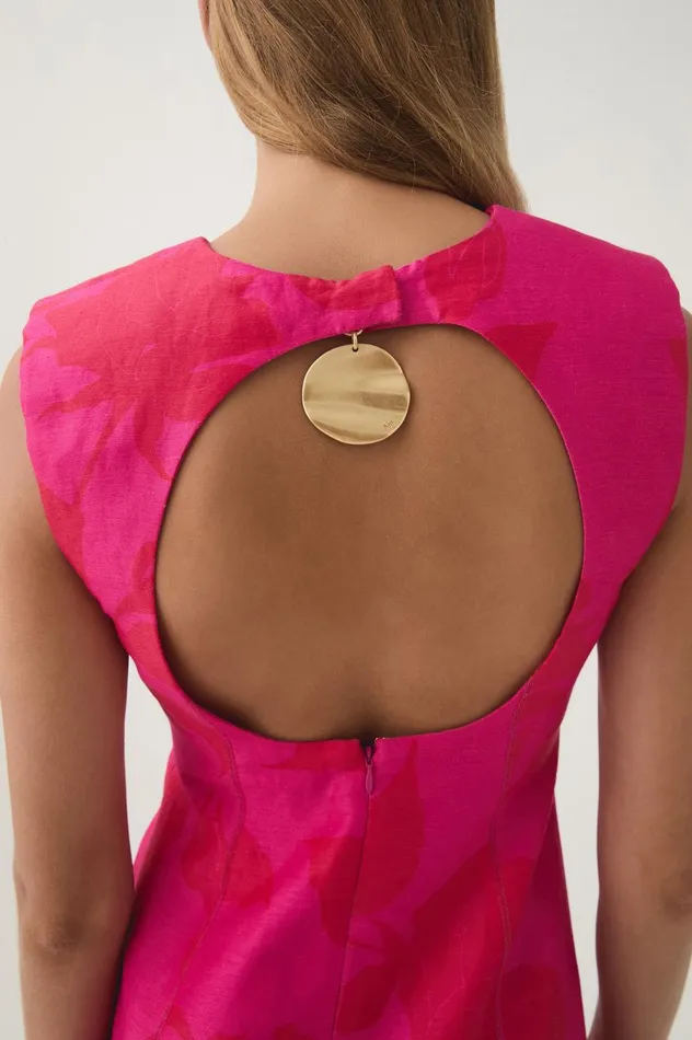 Cove Pendant Mini Dress Florescent Rose Women Aje Cocktail Dresses