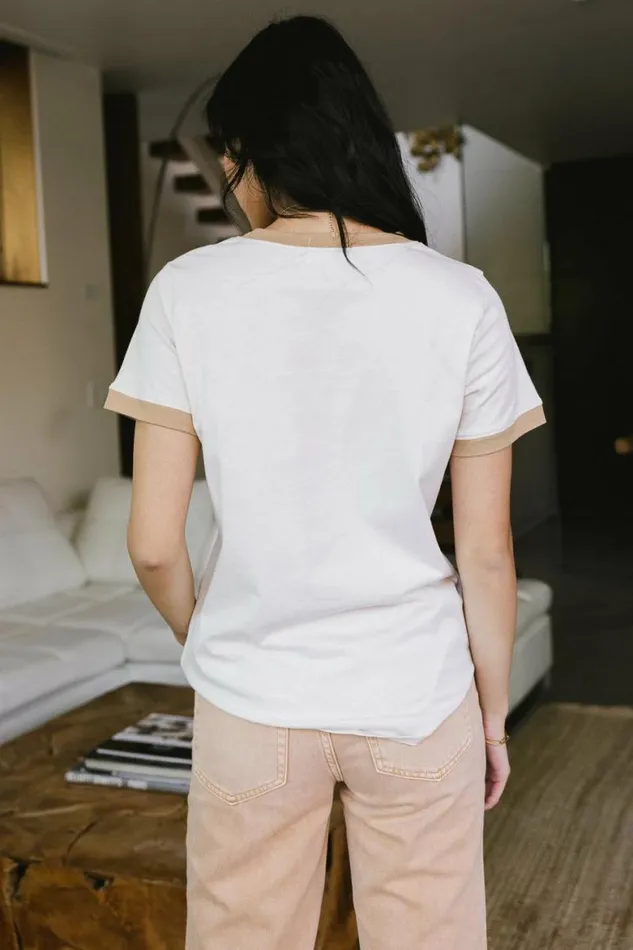 Crater Lake Graphic Tee 8211 FINAL SALE Tan Women Bohme Tees and Tanks