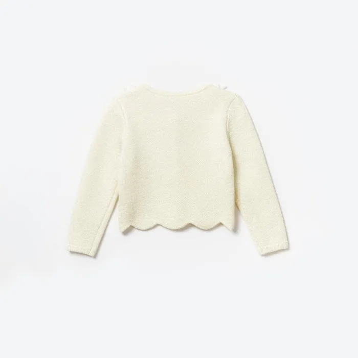 Cream Knit Cardigan Kids Self Portrait Knitwear