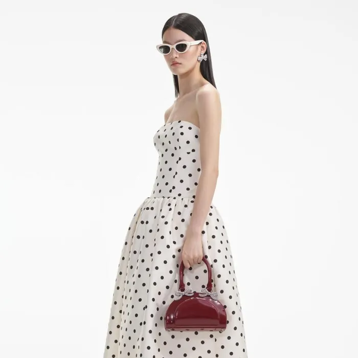 Cream Polka Dot Taffeta Midi Dress Women Self Portrait Dresses Cream Polka Dot Taffeta Midi Dress Women Self Portrait Dresses