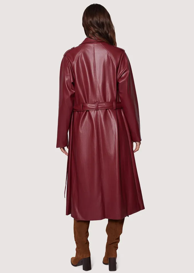 Crimson Holly Trench Coat Merlot Women Lost Wander Outerwear
