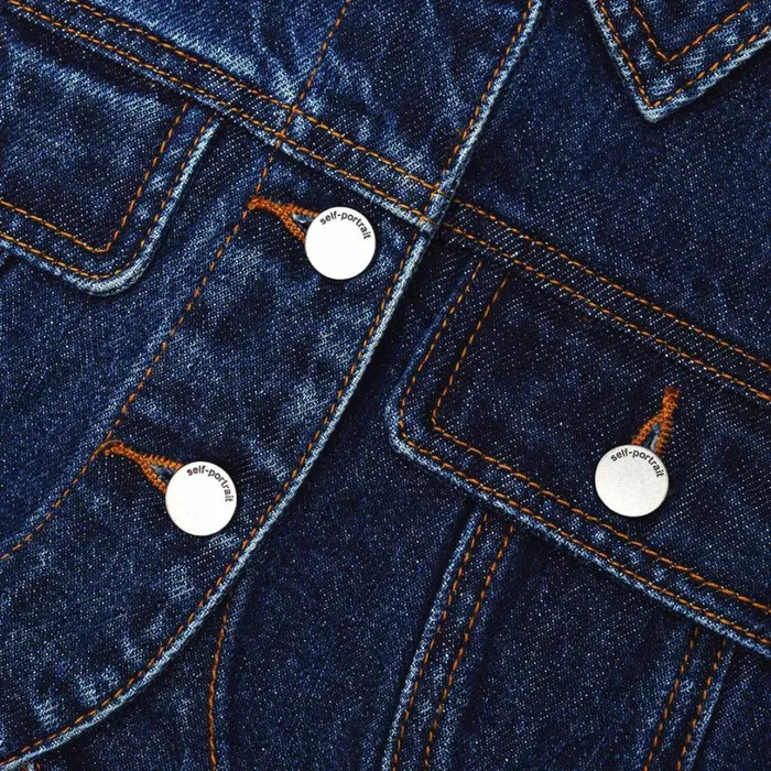 Cropped Denim Jacket Women Self Portrait Outerwear Cropped Denim Jacket Women Self Portrait Outerwear