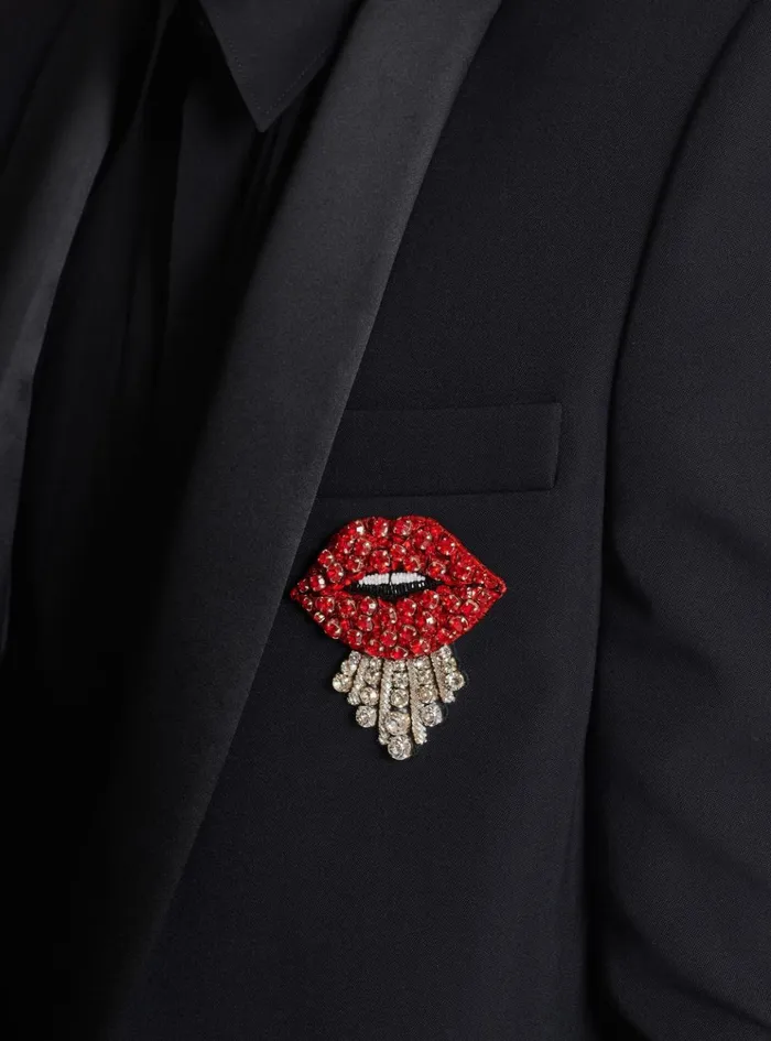 Cropped Grain De Poudre Jacket With Embroidered Patch Black Men Balmain Jackets And Blazers