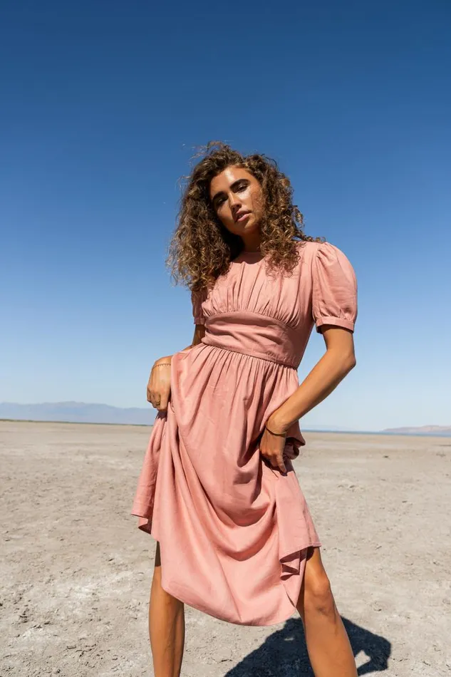 Cyrus Midi Dress In Pink Pink Women Bohme Dresses
