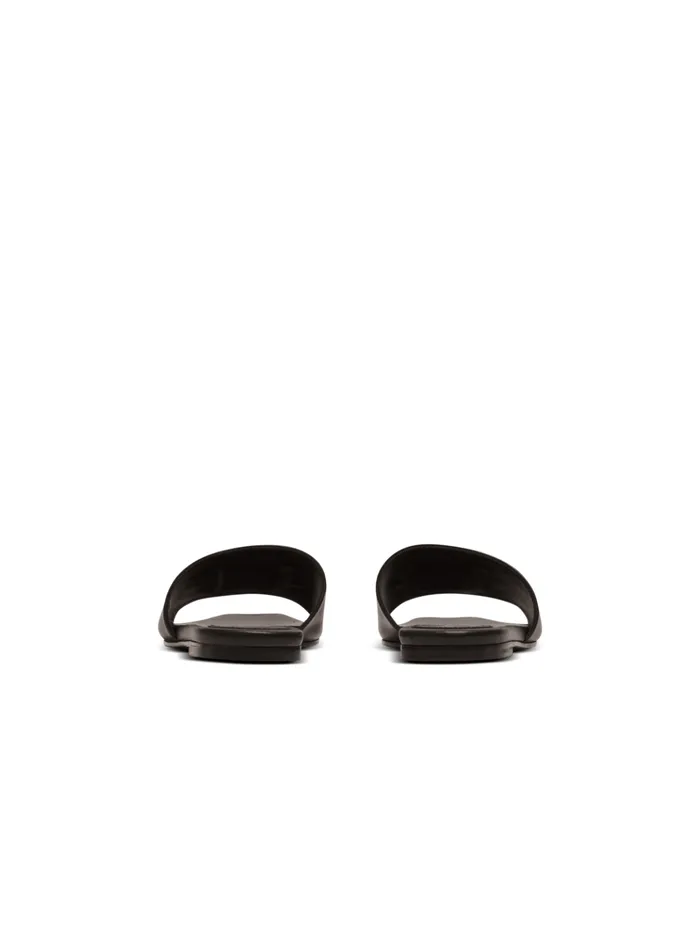 Dafne PB Mules In Calfskin Black Women Balmain Flat Shoes