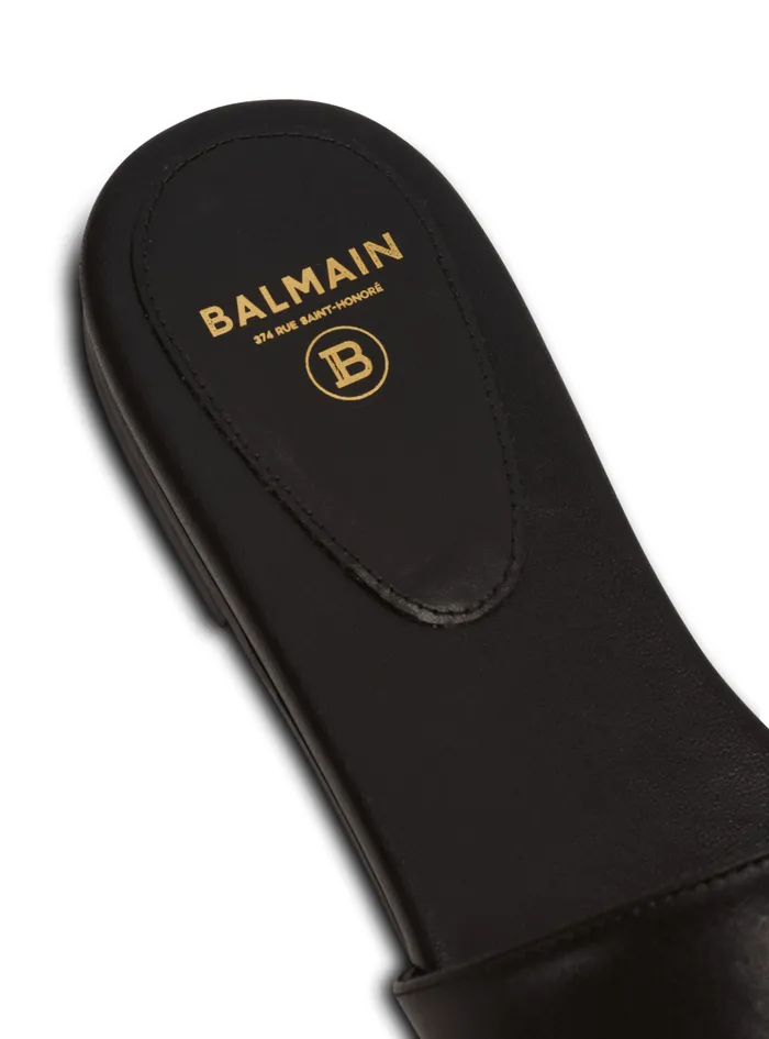 Dafne PB Mules In Calfskin Black Women Balmain Flat Shoes