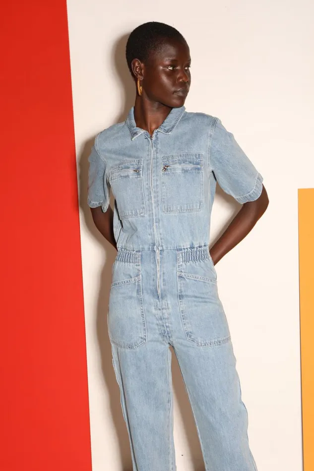 Danny Boilersuit Mid Blue Womens LF Markey One Pieces
