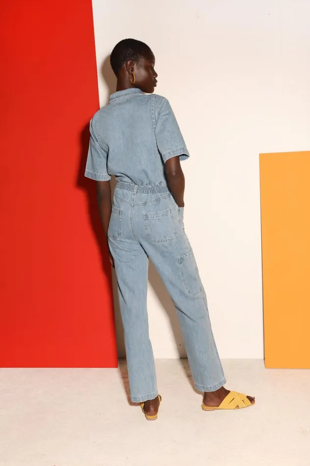 Danny Boilersuit Mid Blue Womens LF Markey One Pieces