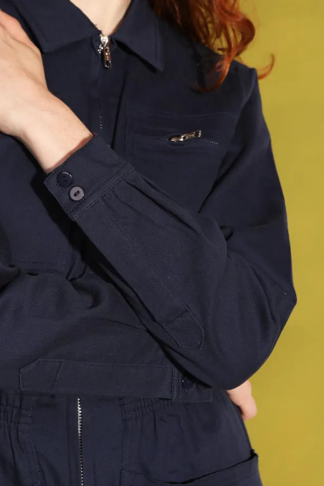 Danny Stretch Drill Boilersuit Navy Womens LF Markey One Pieces