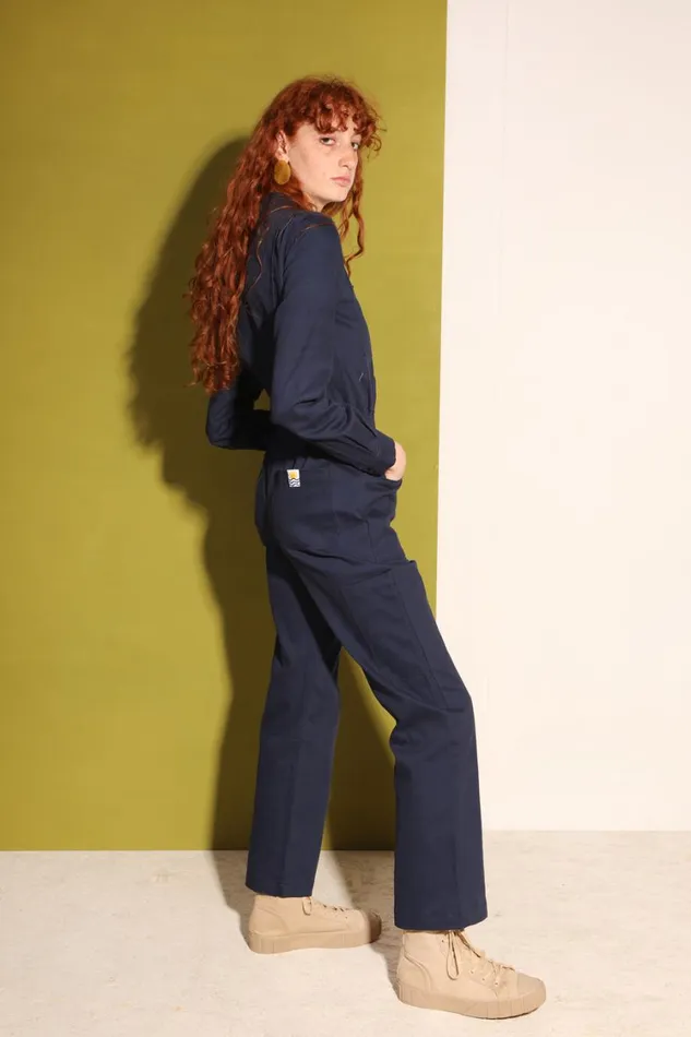 Danny Stretch Drill Boilersuit Navy Womens LF Markey One Pieces
