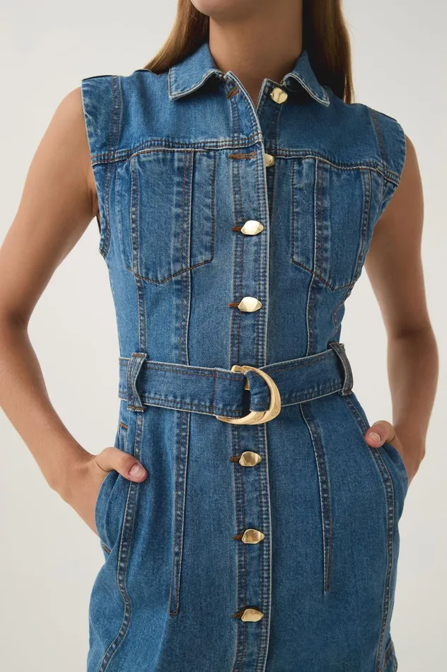 Darcie Denim Mini Dress 90039s Wash Women Aje Denim