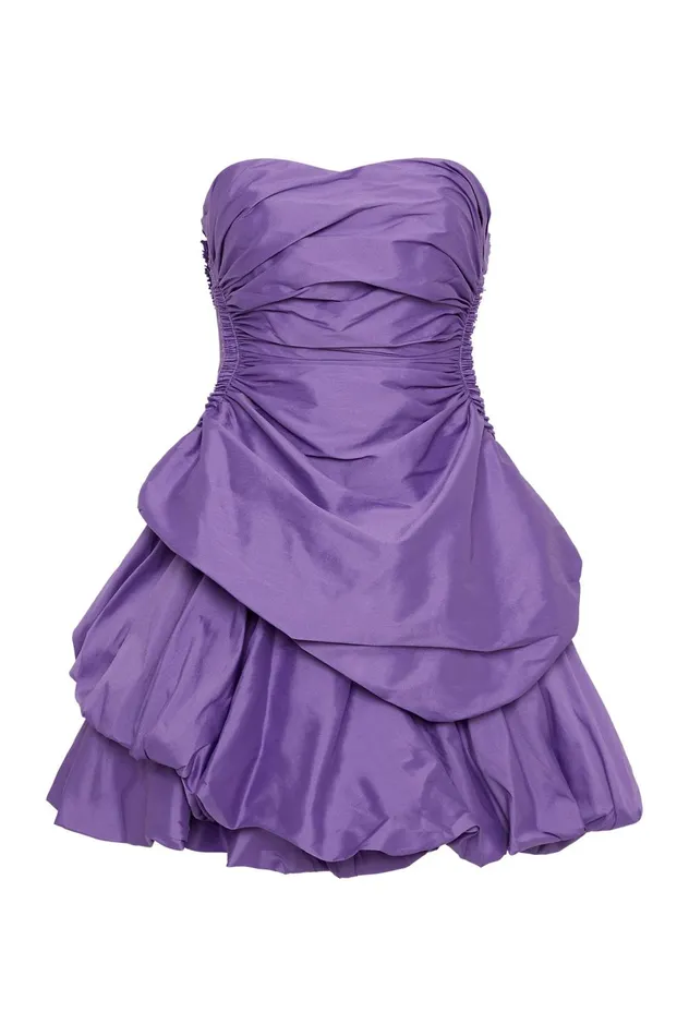 Daybreak Strapless Mini Dress Deep Violet Women Aje Mini Dresses