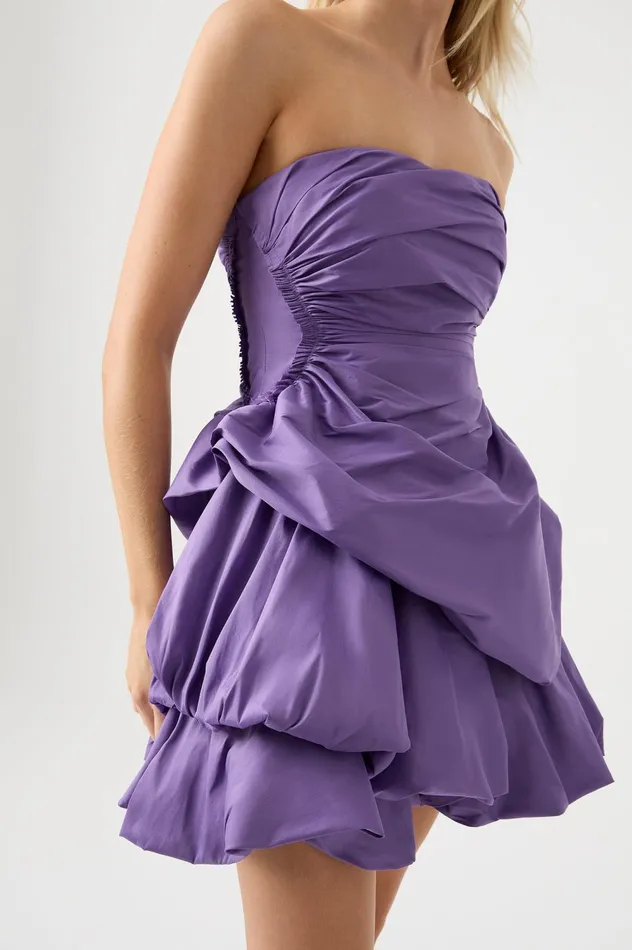 Daybreak Strapless Mini Dress Deep Violet Women Aje Mini Dresses