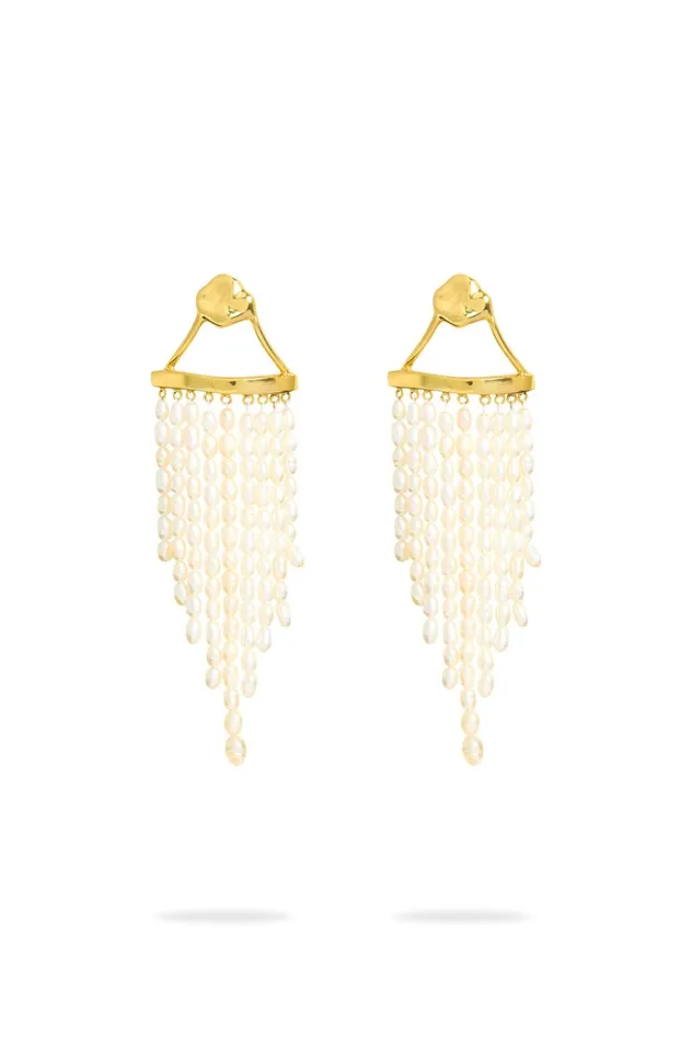 Daydream Pearl Cascade Earring Gold Women Aje Jewelry