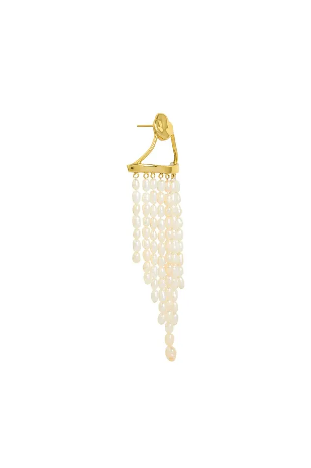 Daydream Pearl Cascade Earring Gold Women Aje Jewelry