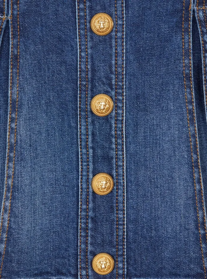 Denim Skater Skirt Navy Kids Balmain