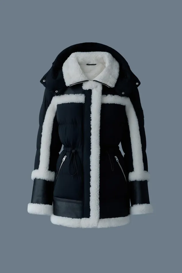 Downs and Jackets Women Mackage LILIBETH Mixedmedia Shearling Down Parka Trenchnatural Downs and Jackets Women Mackage LILIBETH Mixedmedia Shearling Down Parka Trenchnatural