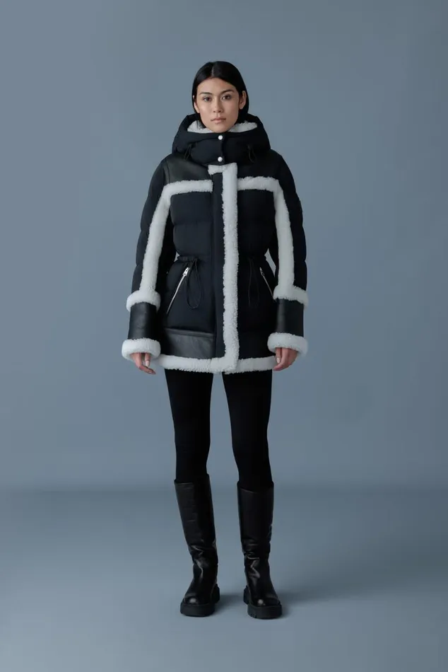 Downs and Jackets Women Mackage LILIBETH Mixedmedia Shearling Down Parka Trenchnatural Downs and Jackets Women Mackage LILIBETH Mixedmedia Shearling Down Parka Trenchnatural