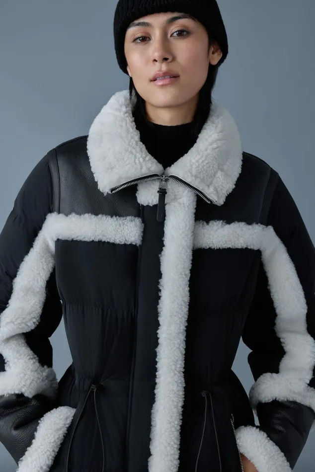 Downs and Jackets Women Mackage LILIBETH Mixedmedia Shearling Down Parka Trenchnatural Downs and Jackets Women Mackage LILIBETH Mixedmedia Shearling Down Parka Trenchnatural