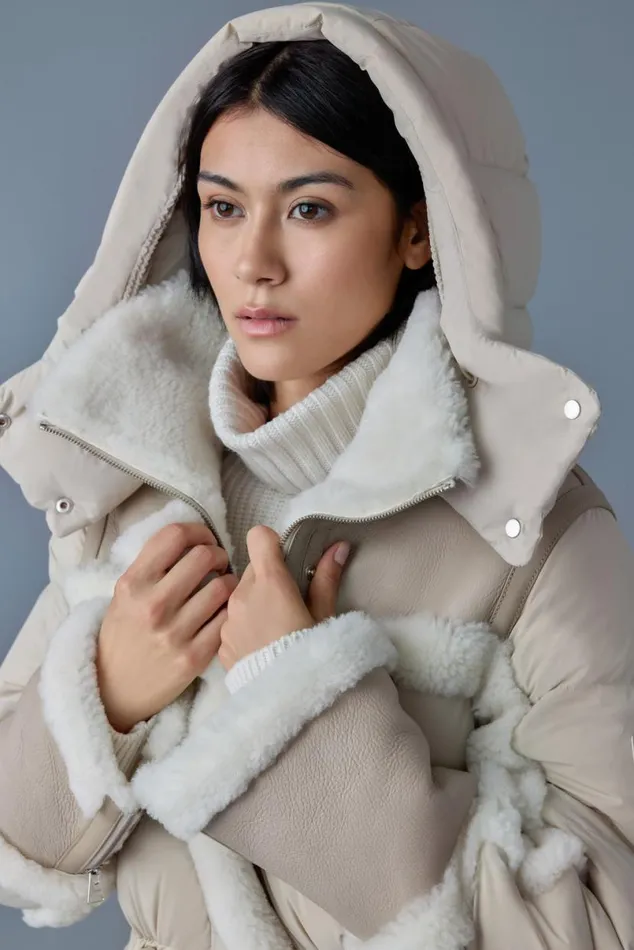 Downs and Jackets Women Mackage LILIBETH Mixedmedia Shearling Down Parka Trenchnatural Downs and Jackets Women Mackage LILIBETH Mixedmedia Shearling Down Parka Trenchnatural