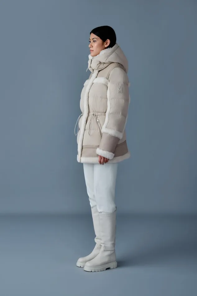Downs and Jackets Women Mackage LILIBETH Mixedmedia Shearling Down Parka Trenchnatural Downs and Jackets Women Mackage LILIBETH Mixedmedia Shearling Down Parka Trenchnatural