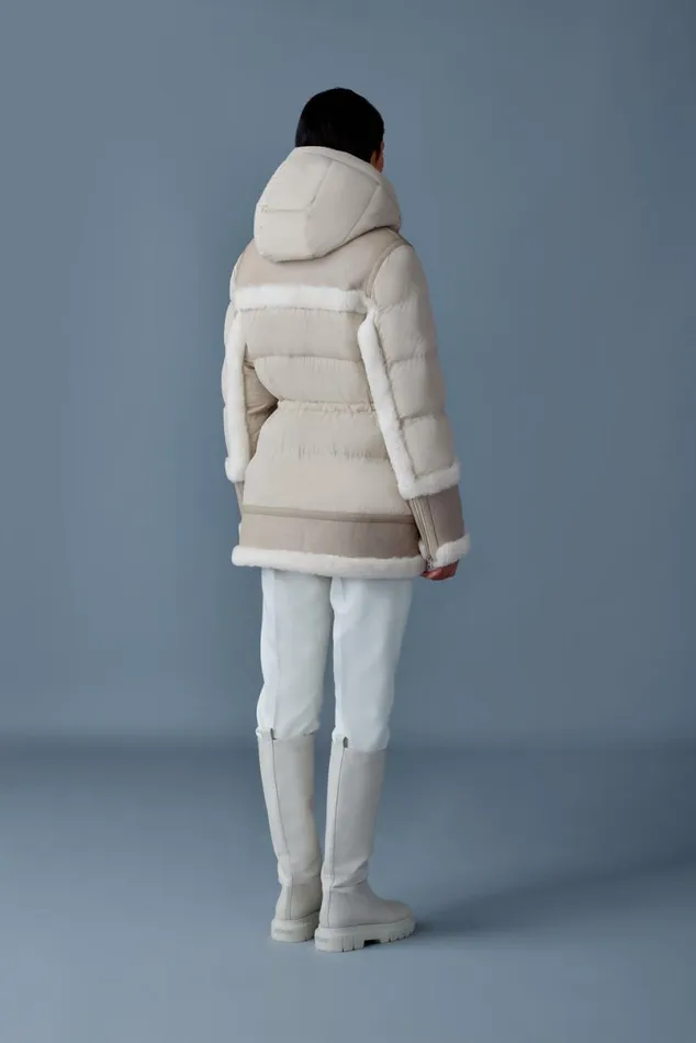 Downs and Jackets Women Mackage LILIBETH Mixedmedia Shearling Down Parka Trenchnatural Downs and Jackets Women Mackage LILIBETH Mixedmedia Shearling Down Parka Trenchnatural