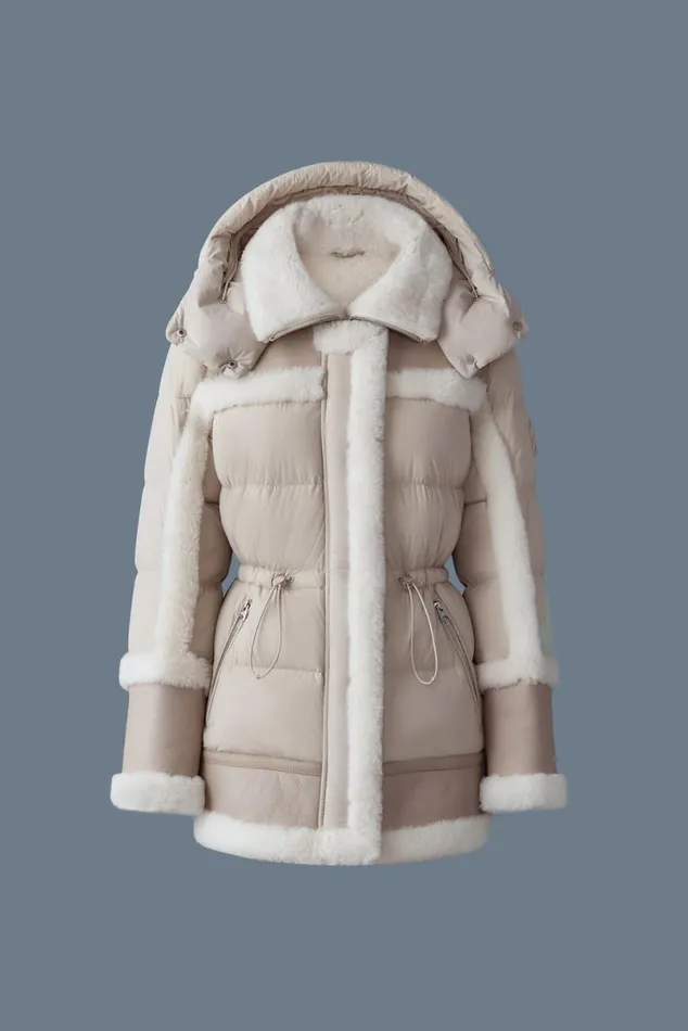 Downs and Jackets Women Mackage LILIBETH Mixedmedia Shearling Down Parka Trenchnatural Downs and Jackets Women Mackage LILIBETH Mixedmedia Shearling Down Parka Trenchnatural